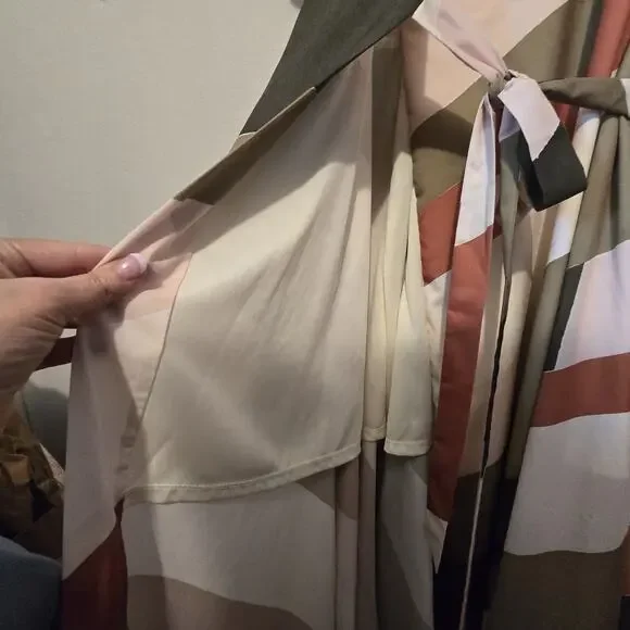 Hutch Anthropologie Abstract Wrap Maxi Dress Womens LG Green Geometric Flowy - Picture 13 of 16